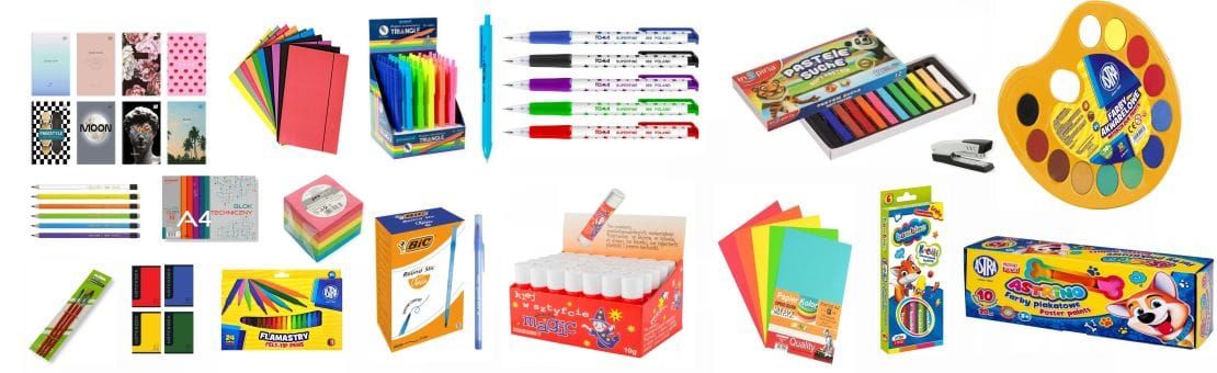 Artykuły szkolne, biurowe, papiernicze i kreatywne.